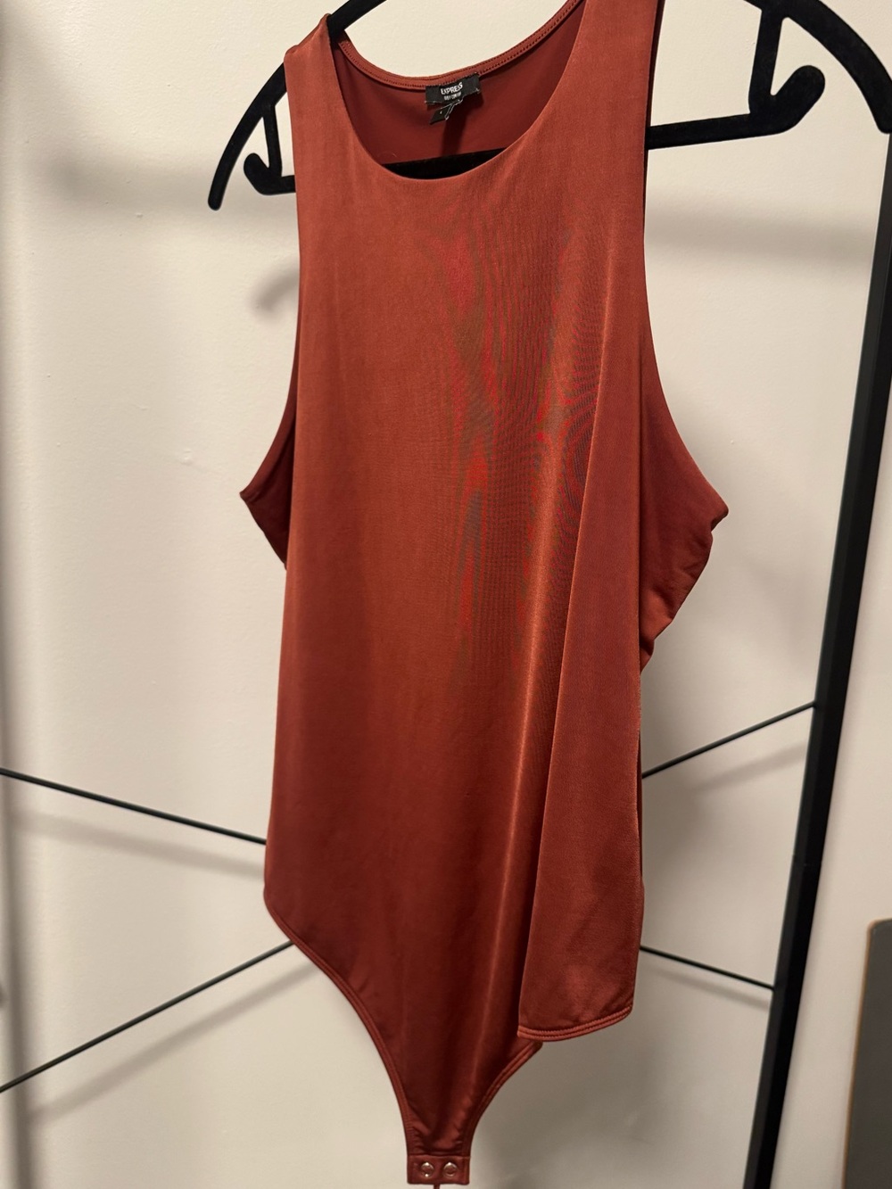Express Rust-Red Sleeveless Bodysuit